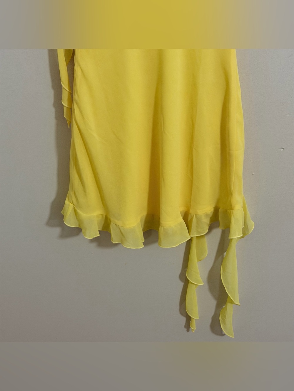 White Fox Boutique Yellow Ruffle Mini Dress - Picture 13 of 14